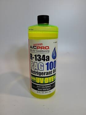 P-100uvqt A/c Pro R-134a - Pag Oil 100 U/v Dye P-100uv Quart Green- 32 Oz. 1 Bottle