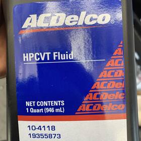 19355873 Acdelco Lot Of 4 Qts Genuine Gm Hpcvt Automatic Transmission Fluid Cvt 10-4118