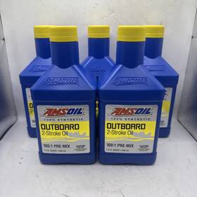 Amsoil 097012245017 100 1 Pre-mix 100% Synthetic 2-stroke Outboard Engine Motor Oil 5 Quarts