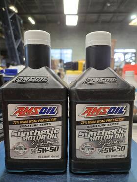 5w-50 Amsoil 097012381012 Sae Signature Series 100% Synthetic Motor Oil- Lot Of 2 Quarts