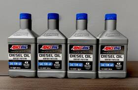 Amsoil 097012408016 100% Synthetic Diesel Oil Sae 15w-40 Heavy Duty Protection 1 Quart X 4