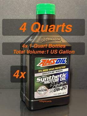 Asm1q-ea Amsoil Signature Series 0w-20 100% Synthetic Motor Oil 4 Quart Bottles Fresh