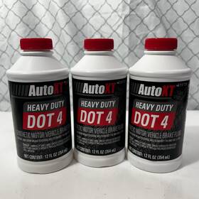 Auto Xt 032251261800 3 Pack Synthetic Brake Fluid Dot 4 Heavy Duty 12 Fl. Oz Each Made Usa