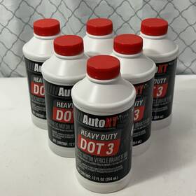 Auto Xt 032251612831 6 Pack Synthetic Brake Fluid Dot 3 Heavy Duty 12 Fl. Oz Each Made Usa