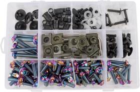 Baione 737417422582 Fairing Bolt Kit 195pcs Stainless Steel M5 Rainbow Titanium
