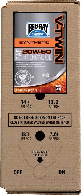 Bel-ray 303133150033 V-twin Synthetic 4-stroke Engine Oil 6 Gal. For Twin Cam And M8 Bel