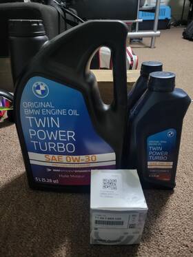 11427953129 Bmw Twin Power Turbo 7 Liter Oil Change Kit 0w-30 Genuine With Filter F30