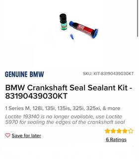 3801 Bmw Crankshaft Seal Sealant Kit