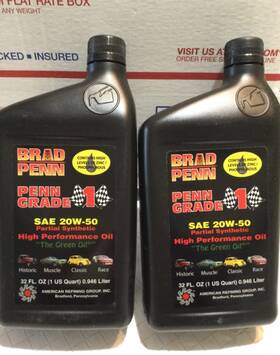 009-7119 Brad Penn 20w50 Green Racing Motor Engine Oil Penngrade Zinc 2 Quarts New