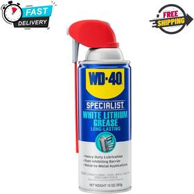 Branded 300243 Wd-40 Specialist White Lithium Grease Spray With Smart Straw Sprays 2 Ways 10 Oz