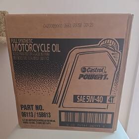 Castrol 06113/15b613 Castro Power1 Sae 5w-40 Motorcycle Oil 6 1 Quart Bottles
