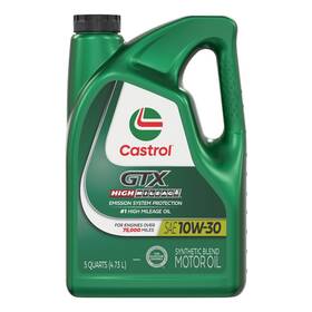 Castrol 079191031100 5 Quart Synthetic Blend Motor Oil 10w-30 Gtx High Mileage Quarts Pack