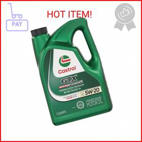 5w-20 Castrol 079191231005 Gtx High Mileage Synthetic Blend Motor Oil 5 Quarts
