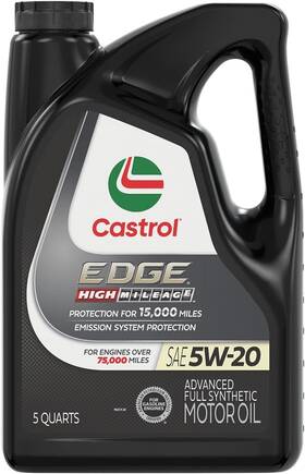 15906d Castrol Edge High Mileage 5w-20 Advanced Full Synthetic Motor Oil 5 Quarts