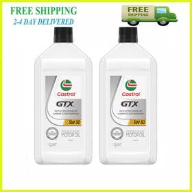 15a66c Castrol 2 Pack Gtx 5w-30 Synthetic Blend Motor Oil 1 Quart Sludge Protect