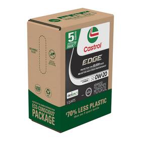 Castrol 15e6cd Edge 0w-20 Advanced Full Synthetic Motor 5 Quarts Eco Pack Amber