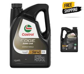 15fd17 Castrol Freeship Edge Euro 5w-40 A3/b4 Advanced Full Synthetic Motor Oil 5 Qts 15fd17 Castrol Freeship Edge Euro 5w-40 A3/b4 Advanced Full Synthetic Motor Oil 5 Qts