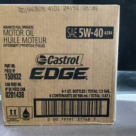 Cast5w40 Castrol Edge Advanced Full Synthetic 5w-40 A3/b4 Engine Oil Case X 6 1 Quart Bottles