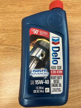 02396839804 Chevron Lot Of 6 Quart Delo 400 Sde Sae 15w-40 Heavy Duty Diesel Engine Oil