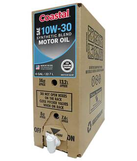 01801g Coastal 10w-30 Synthetic Blend Motor Oil 1 - 6 Gallon Bag-in-box