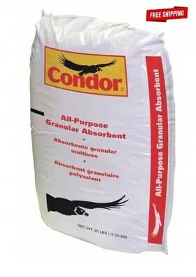 35ux85 Condor Oil Spill Absorbent Floor Speedy Dry All Purpose 25 Ib Bag Fluid Cleanup
