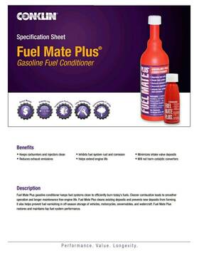 Conklin #006031 6 Bottles Fuel Mate Plus Mpg Booster Gasoline Conditioner Stabilizer