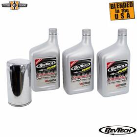 Custom Chrome 35301 3 35079 3 Quart Revtech Pure Sae 20w50 Oil And Magnetic Filter Fit For Harley Xl 1984-2014