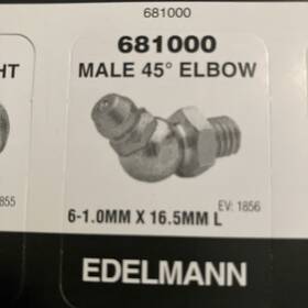Edelmann 021597606116 5 681000 Grease Fitting 6mm X 16.5mm Pack Of Five