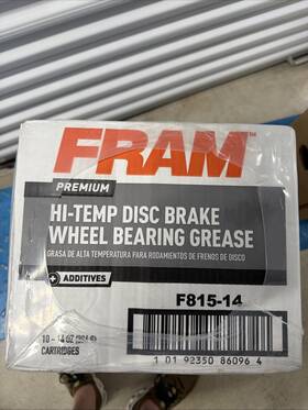 F815-14 Fram Case Of 10 Hi Temp Disc Brake Wheel Bearing Grease 14 Oz Tubes