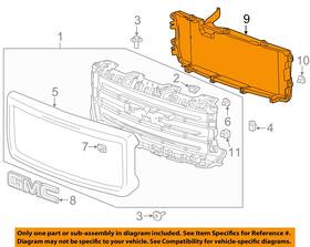 23322442 Gm Oem 14-15 Sierra 1500 Grille Components-inner