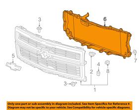 23322443 Gm Oem 14-15 Silverado 1500 Grille Components-inner