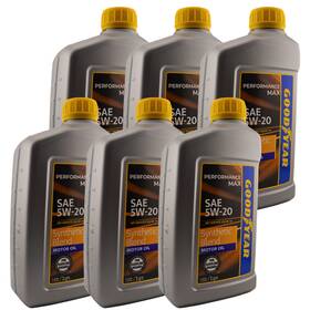Mot-pm-bc5w20 Goodyear Synthetic Blend Sae 5w-20 Motor Oil Api Sq/ilsac Gf-7a 1 Quart - 6 Pack