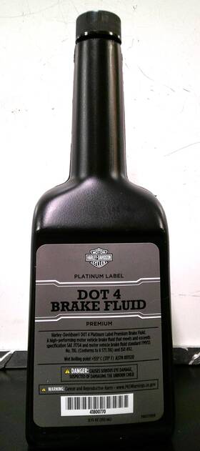 41800770 Harley-davidson 12oz Oem Inch Platinum Label Dot 4 Brake Fluid - New