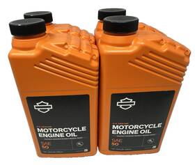 62600008 Harley-davidson 4 Quarts Of Genuine Sae 50 Motorcycle Oil Fast Free Shipping