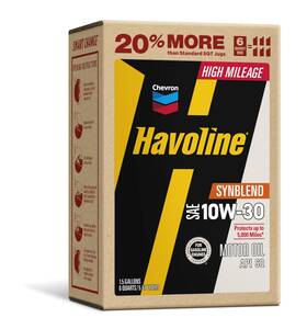 Havoline 224112685 Motor Oil 10w30 High Mileage Synthetic Technology Smart Pack Of 1