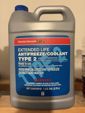 Honda Ol999-9012 1 Gal Genuine Oem Type 2 Antifreeze/coolant Long Life Blue New Sealed
