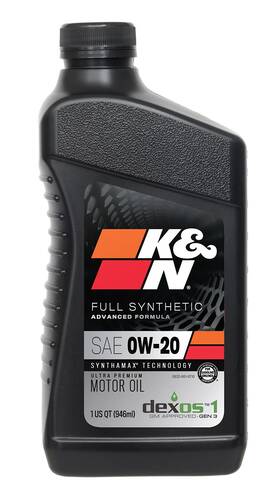 104105 K&n Motor Oil 0w-20 Synthetic One Quart Bottle - Sold Individually Black