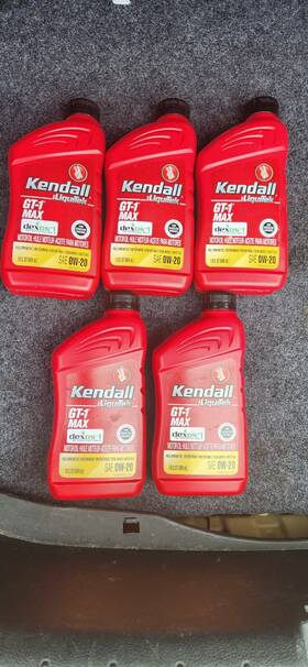 Kendall 1086350-02 With Liquitek Gt-1 Max Full Synthetic Motor Oil 0w-20 5 Total Quarts