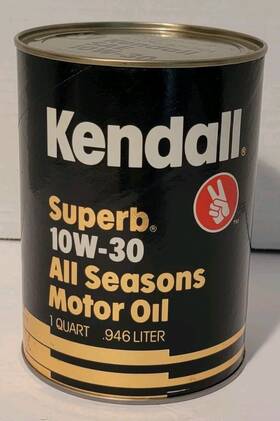 531-7121 Kendall Superb 10w - 30 Motor Oil All Seasons Full Can Sealed