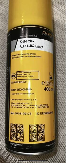 0801005230 Kluber Ag 11-462 High Performance Lubricating Spray 400ml Can 0801005230 Kluber Ag 11-462 High Performance Lubricating Spray 400ml Can