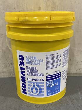 Komatsu 550048495 Lot Of 11 5 Gallon Pails Diesel Engine Oil Eo 15w40-la