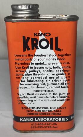 615-833 Kroil Nos Kano Solvent 8oz Tin Can With Spout Sealed