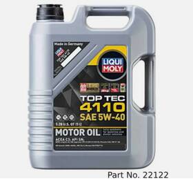 5w-40 Liqui Moly 22122 Engine Oil - Top Tec 4110 Synthetic