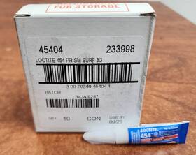Loctite 233998 454 Instant Adhesive .10 Oz Tubes Box Of 10 Exp. 9/26 Pi