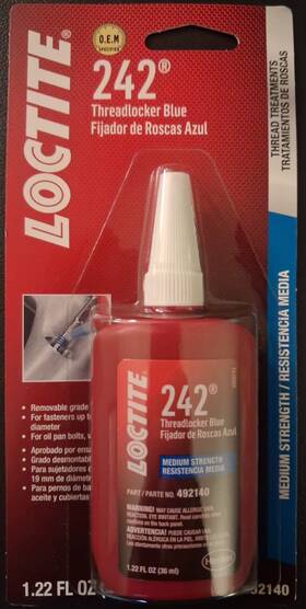 Loctite 492140 242 Threadlocker Blue Medium Strength 50ml Bottle Box Of 5 Nib