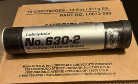 L0072-098 Lubriplate 630-2 Lithium Grease 14.5 Oz Cartridges Case Of 10 L0072-098 Lubriplate 630-2 Lithium Grease 14.5 Oz Cartridges Case Of 10