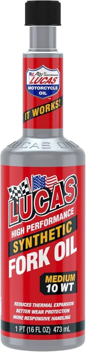 10wt Lucas 049807107727 Oil 10772 Synthetic Fork 10wt. Medium 16. Fluid Ounces