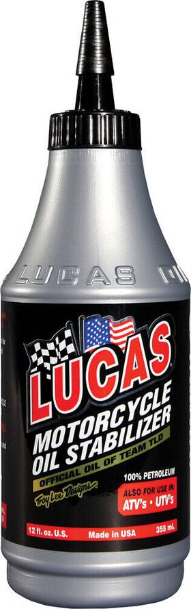 10727 Lucas Petroleum Based Motorcycle Atv Utv Oil Stabilizer Additive Treatment 12oz