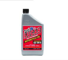 10793 Lucas Synthetic 10w40 High Performance Motorcycle Oil 1 Quart Bottles