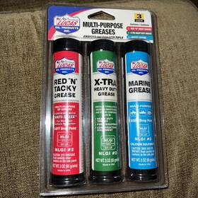 11048 Lucas New 3oz Each Grease Cartridges - Marine Red N Tacky Extra Heavy Duty